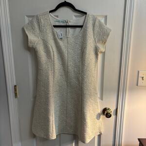 maurices Brocade Scallop Stitched Cap Sleeves Fit and Flare Dress, Sz L--NWT